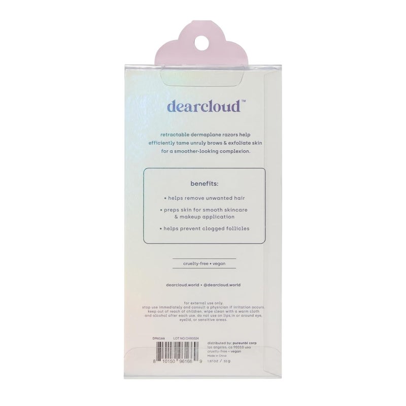 dearcloud Retractable Dermaplane Facial Razor Set - Smooth & Exfoliate Skin (3 pack) - Image 2